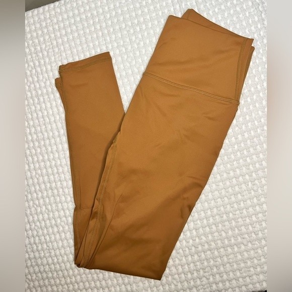 Yoga Pants Womens L Yellow Leggings High Waisted Tummy Control Workout Pants OC4 - Picture 2 of 8